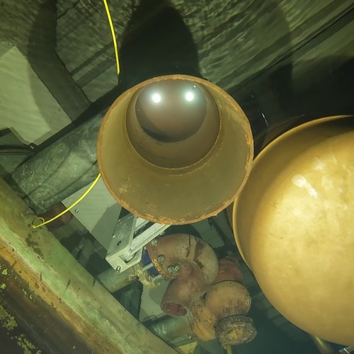 Sprinklertank-Inspektion: Betontank, 30 Jahre – Decke Rohrbefestigung Sedimente